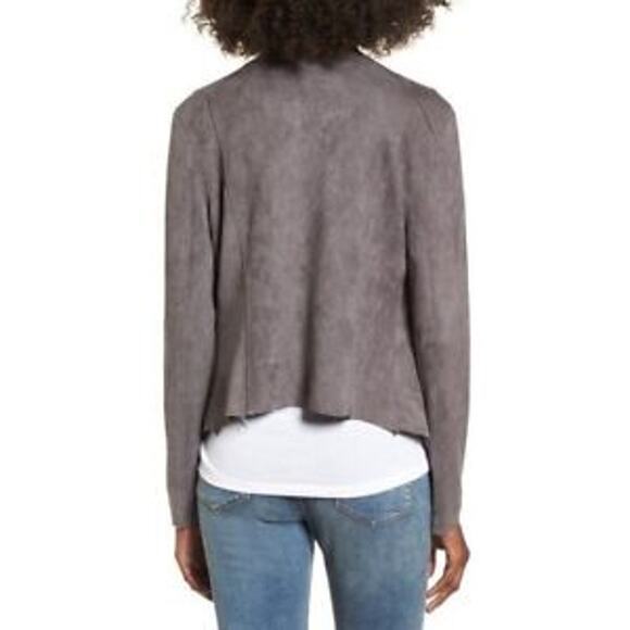 BLANKNYC Drape Front Faux Suede Asymmetrical Zip Jacket Grey XS - Picture 9 of 14
